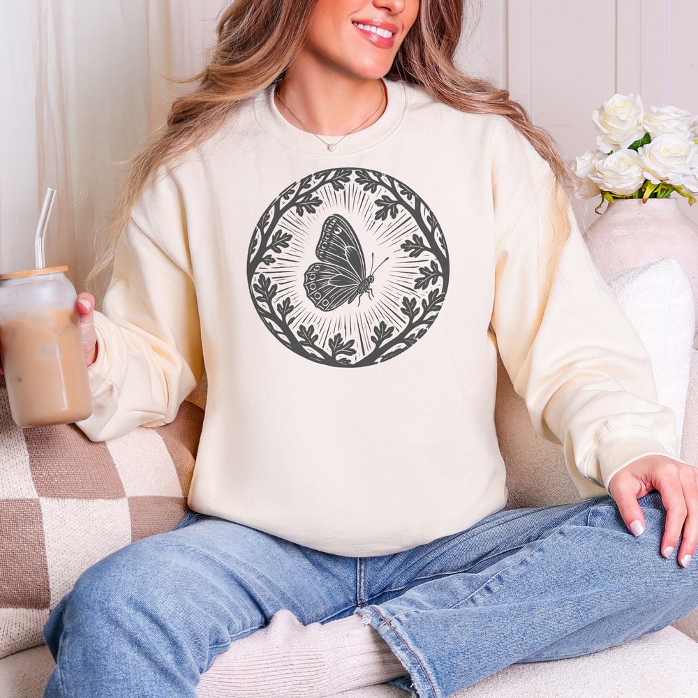 Butterfly in Oak Leaf Medallion Sweatshirt